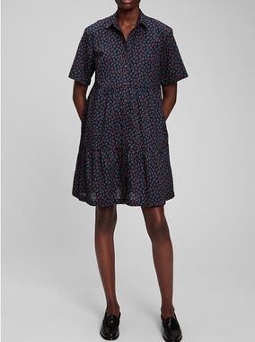 Gap Tiered Shirtdress in Spring Multi Floral Cotton Sz XXL